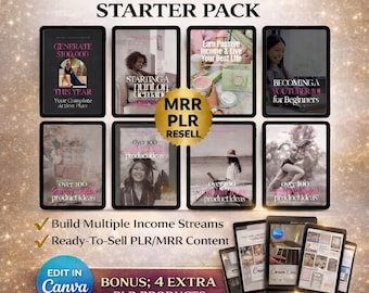 PLR Passive Income Starter Bundle, Digital Products Ideas MRR, Private Label Rights, Master Resell Rights, Lead Magnet, dfy Done For You