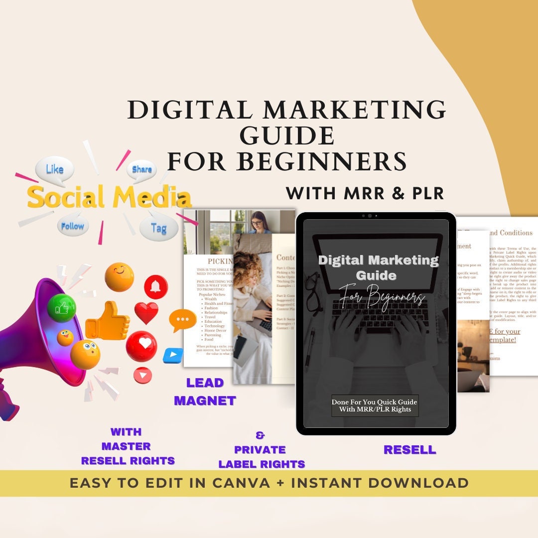 Digital Marketing Guide for Beginners PLR MRR Private Label Rights ...