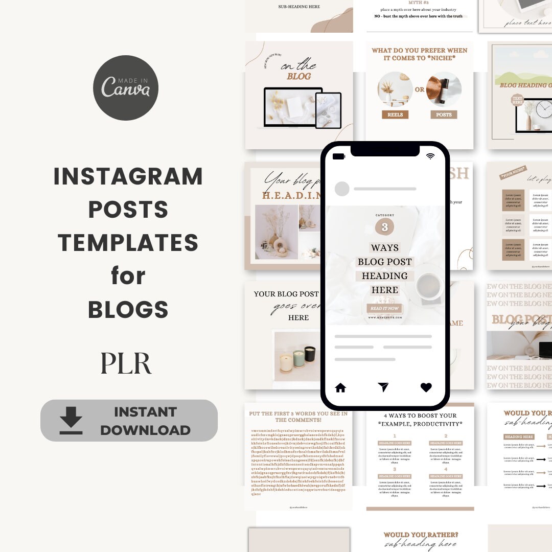 PLR 71 Blog Post Templates, PLR Bundle, Editable in Canva, Neutral ...