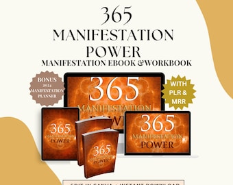 365 Manifestation Power Book and Workbook, PLR ebook, Private Label Rights, MRR, Master Resell Rights, Manifestation Planner,