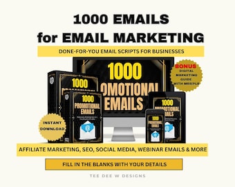 1000 Email Marketing Templates, Promotional Emails Business, Done For You Email Scripts, Download Bonus