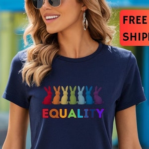 Gay Pride LGBTQ Shirt Pride Shirt Trans TShirt LGBT Clothing Pride Shirt LGBT Shirt Women Gay lgbt equality Shirt Bunnies Rainbow Hoodie