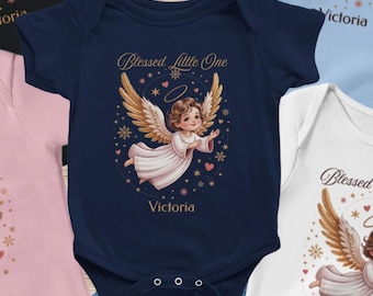 Camiseta personalizada de ángel para bebé, recuerdo bendecido del pequeño