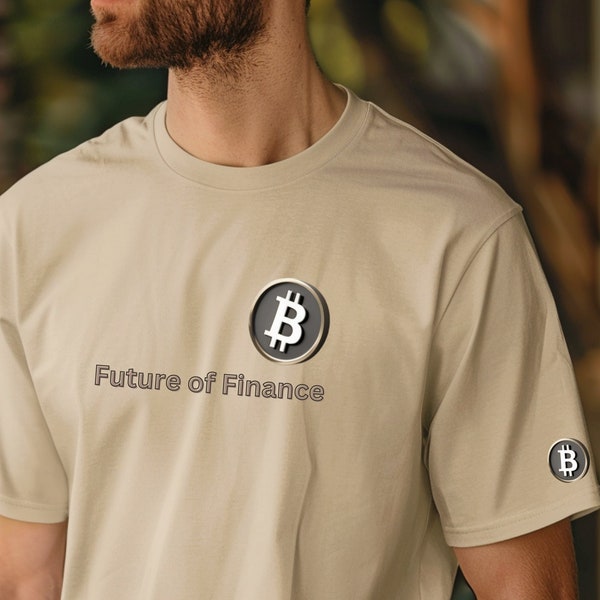 Bitcoin : investissez dans l'avenir de la finance avec ce t-shirt unisexe élégant à col rond | Crypto-monnaie et décentralisation | Conception des manches