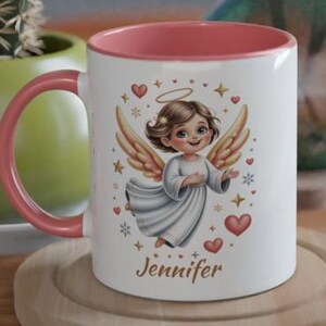 Taza de ángel personalizada con nombre imagen 2