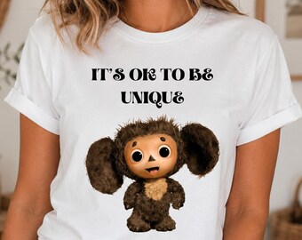 Cheburashka Shirt: Unique Cartoon Character, Positive Message Tee