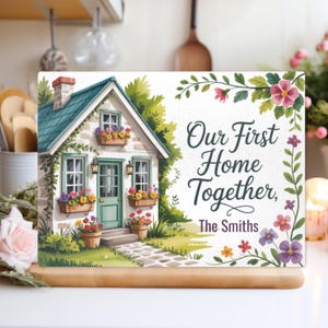 Personalized Glass Chopping Board Our First Home Together Custom Family Name Housewarming Gift Wedding Anniversary Kitchen Keepsake New Home