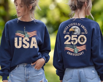 Camiseta del 250.º aniversario de Estados Unidos, semiquincenario patriótico de EE. UU. 1776-2026, camiseta con águila