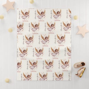 Personalized Angel Baby Blanket, Newborn Gift image 5