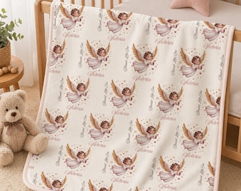 Personalisierte Engel Baby Decke, Neugeborenen Geschenk