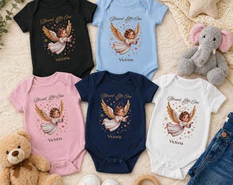 Personalized Angel Baby Shirt, Blessed Little One Keepsake