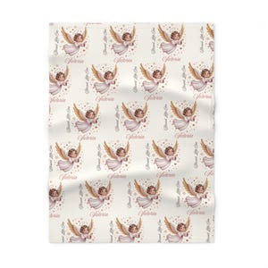Personalized Angel Baby Blanket, Newborn Gift image 3