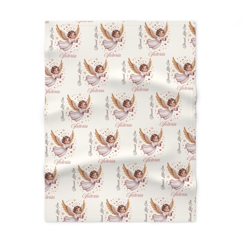Personalized Angel Baby Blanket, Newborn Gift image 3