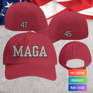 MAGA Hat Trump 2024 MAGA Cap Bestickte ausgestattet Dad Cap Große Stickerei Trump 47 Präsident Trump Hut Herren Dad Hat Trump 45 & 47 Stickerei