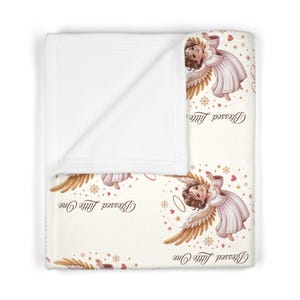 Personalized Angel Baby Blanket, Newborn Gift image 4