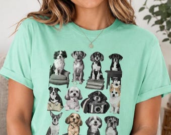 Vintage Dogs Collage Shirt: Retro Antique Dog Lover Gift