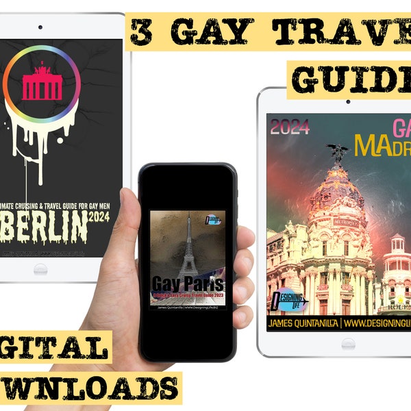 3 Gay European Digital Travel Guides for Gay Men | Gay Berlin, Gay Paris, and Gay Madrid | Perfect Gift for the Gay Traveler