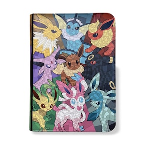 May include: A rectangular notebook cover featuring a vibrant mosaic-style illustration of nine distinct creatures. The design incorporates a variety of colours including yellow, blue, red, purple, brown, black, green, and pink in a stained-glass pattern.