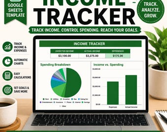 Monthly Budget Planner Google Sheets | Expense Tracker, Bill Tracker (Digital Download)