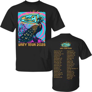 311 Unity Tour 2025 Peacock T-Shirt Schwarzes T-Shirt
