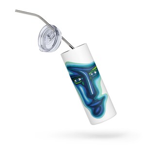 Creative Face Art, Abstract Artistic Tumbler, Christian Art, , Modern Vacuum Insulated Stainless Steel Tumbler for Hot and Cold, 17 oz.