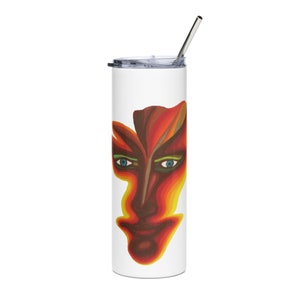 Creative Face Art, Abstract Artistic Tumbler, Christian Art, , Modern Vacuum Insulated Stainless Steel Tumbler for Hot and Cold, 17 oz.