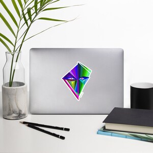 Creativre Modern Abstract Face sticker/ Water Proof, Durable Bubble Free Sticker 3”x3” 4”x4” 5.5”x5.5”