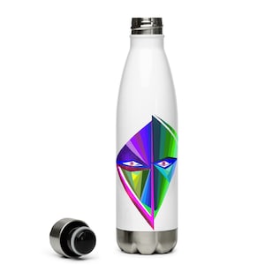 Creative Modern, Christian Art, Abstract Artistic Face Water Bottle, Modern Vacuum Insulated Stainless Steel Bottle for Hot and Cold, 17 oz.