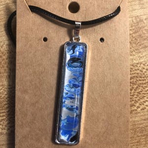 Acrylic Paint Poured Necklace Pendant on Cord - Assorted Colors