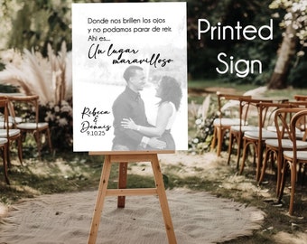 PRINTED, Welcome Wedding Photo Sign, Custom Wedding Sign, Beach Wedding Welcome Sign, Boda Entrada, Boda Decoracion, Compromiso