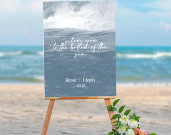 PRINTED Elegant Welcome Wedding Sign beach wedding, Custom Wedding Sign, Beach Wedding Welcome Sign, Party Sign, Minimalist Wedding Sign,