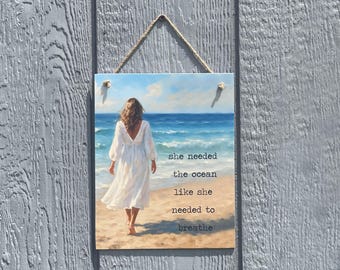 Coastal Beach House Sign, Ocean Quote Decor (8x10)