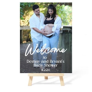 Znak na Baby Shower, Znak na Baby Shower ze zdjęciem, Znak powitalny na Baby Shower, Znak na przyjęcie na Baby Shower, Dekoracje na Baby Shower