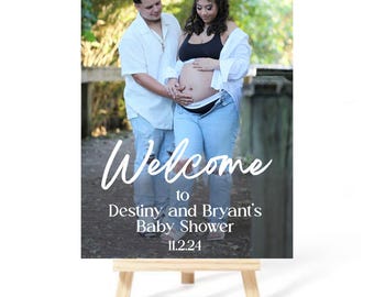 Baby Shower Sign, Baby Shower Sign with Photo, Baby Shower Welcome Sign, Baby Shower Reception Sign, Baby Shower Decorations