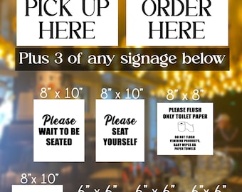 Restaurant Sign, Business Sign, Coffee Shop Sign, Pick up Here Order Here Sign, Bar Sign, Bakery Sign, Concession Stand Sign