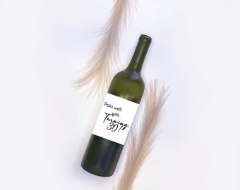Pairs well with turning thirty, birthday wine label, Custom wine label, party label, event wine label, bottle label, birthday labels