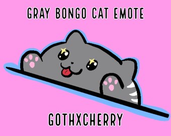 Gray Bongo Cat Emote