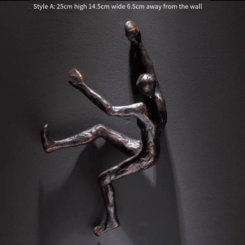 Climbing Man Wall Sculpture Climbing Adventurer Wall Decor Etsy
