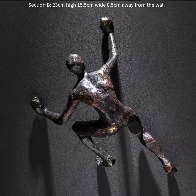 Climbing Man Wall Sculpture Climbing Adventurer Wall Decor Etsy