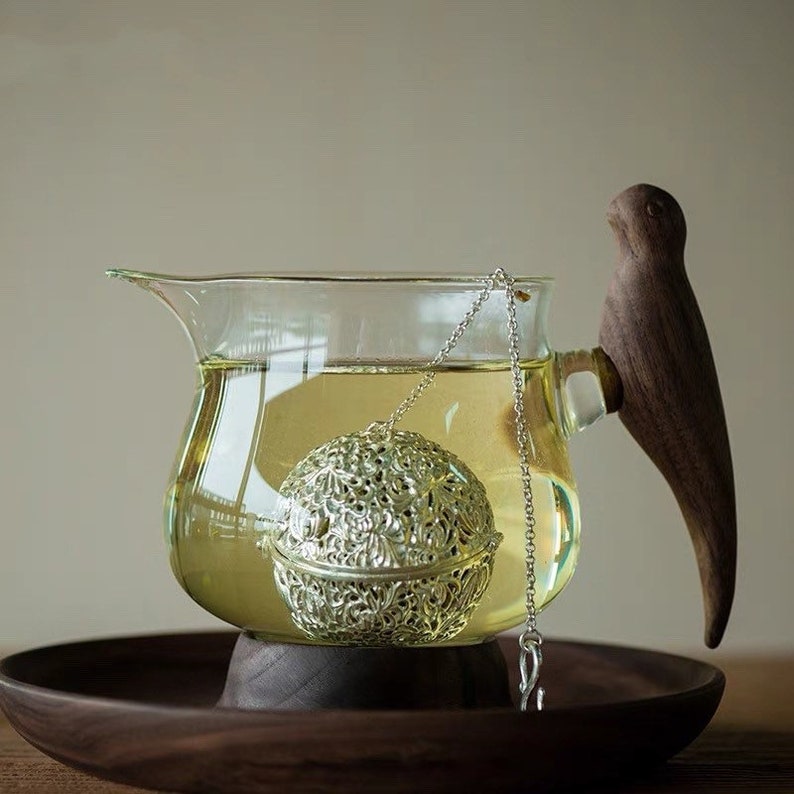 Handmade 999 Sterling Silver Tea Ball Tea Filter Spherical Tea