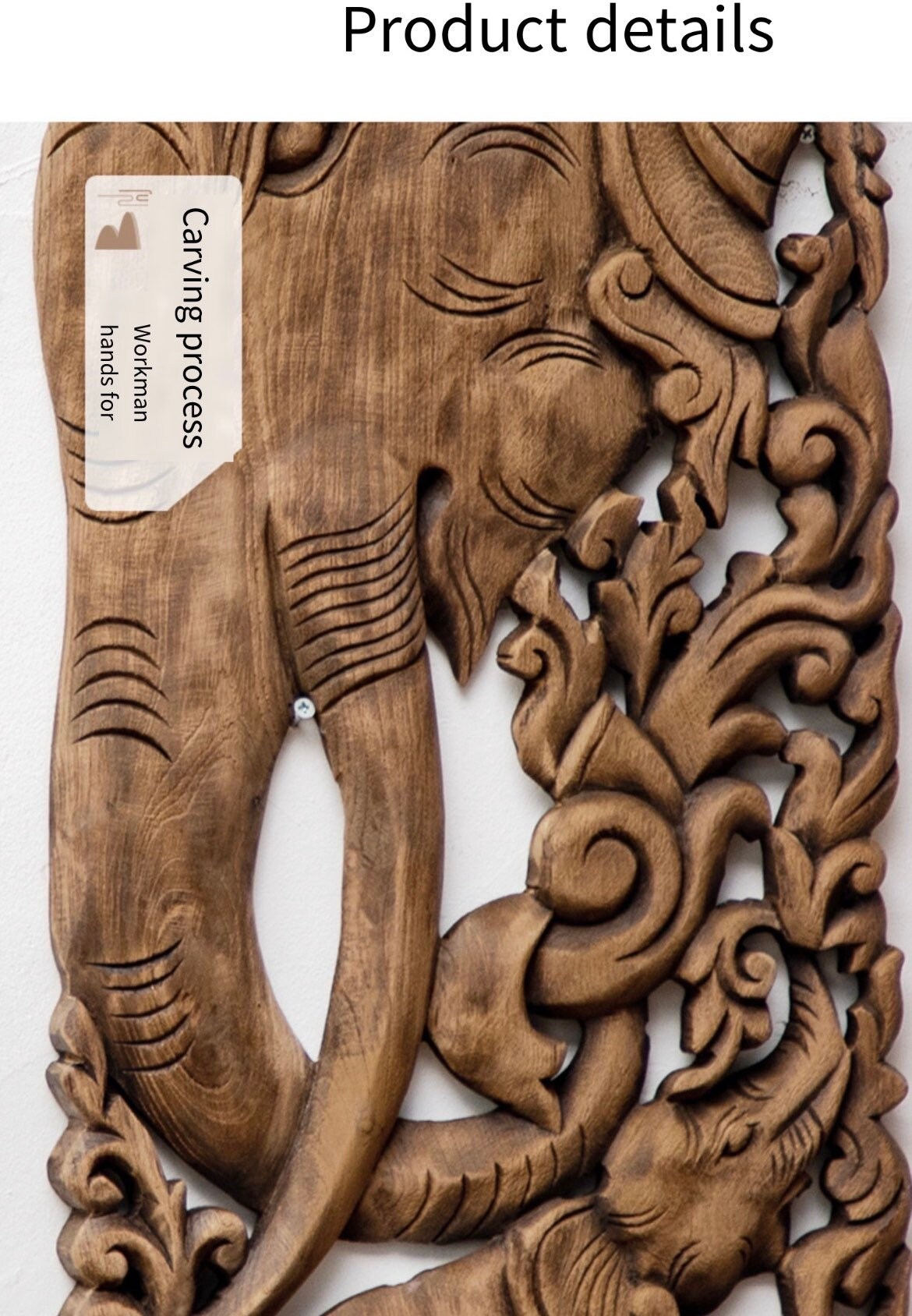 Thai Wood Carving Wall Hanging Living Room Porch Thai Decoration