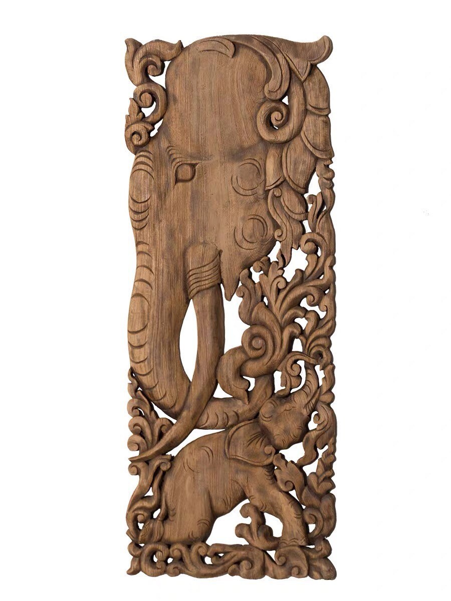 Thai Wood Carving Wall Hanging Living Room Porch Thai Decoration