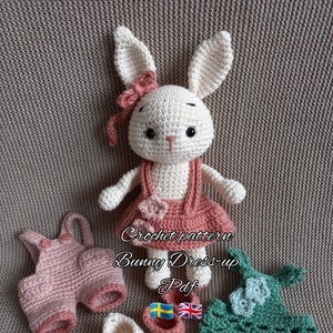 Bunny Dress-up Crochet Pattern Pdf Swe terms & Eng US terms