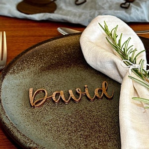 Marque-places mariage personnalisé | Étiquettes de nom en bois de bouleau | Marque-places anniversaire baptême célébration