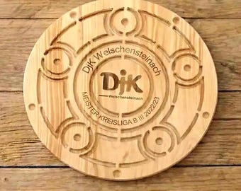 Meisterschale Holz Award Pokal Fußball Sport personalisiert Mannschaft Trophäe