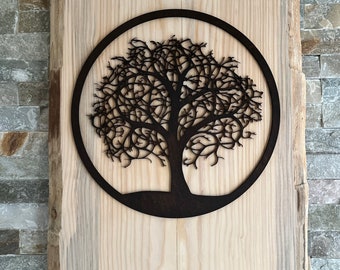 Wandbild Baum Holz