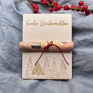 Tarjeta de madera de regalo de dinero "Feliz Navidad" 1 tarjeta de felicitación de tarjetas de regalo de Navidad