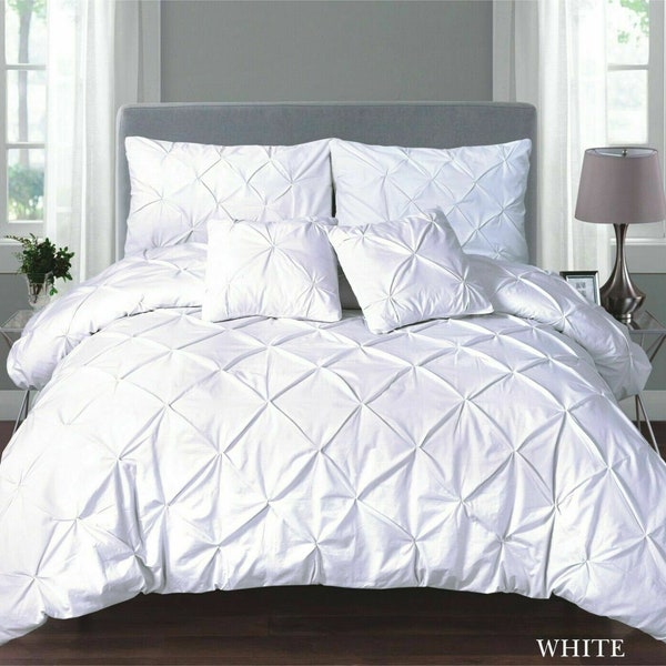 68-Pick Hand Stitched Pin-tuck Duvet Cover Set with Pillowcase  Pure Luxury Bedding