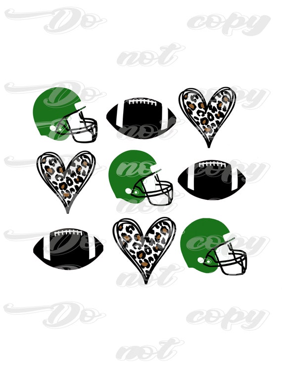 Leopard Football Helmets-Green Leopard Football Helmets-Green