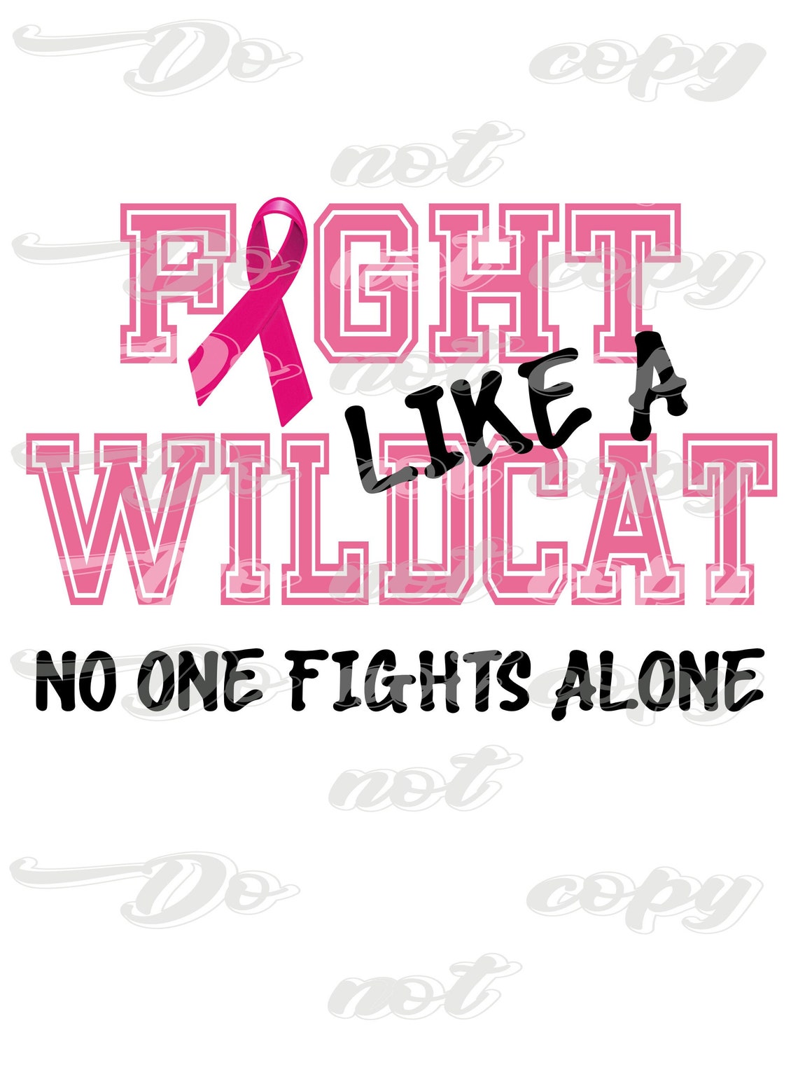 Breast Cancer Awareness Wildcat Pride Pink Ribbon PNG (digital Download ...